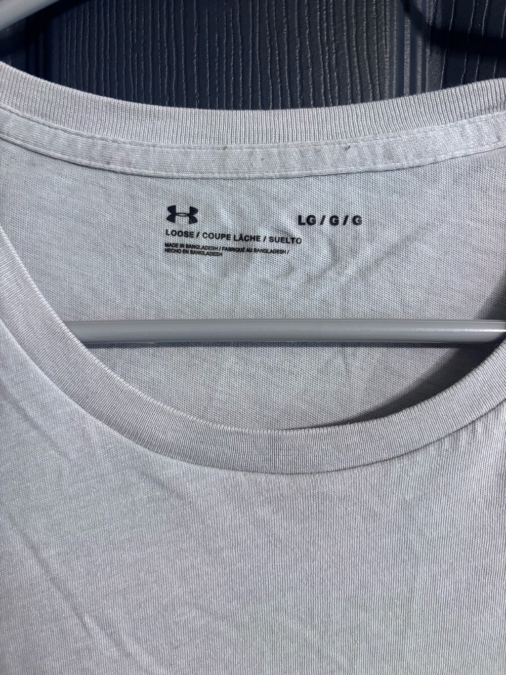Under Armour Light Gray Short Sleeve Crew Tee with Chest Logo - Picture 3 of 3